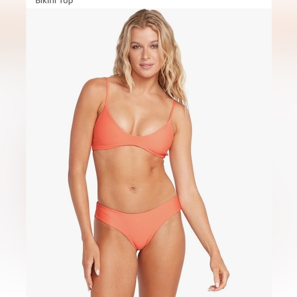 NEW Volcom Simply Solid Orange Cheekini Bikini Set size XS - Picture 2 of 11